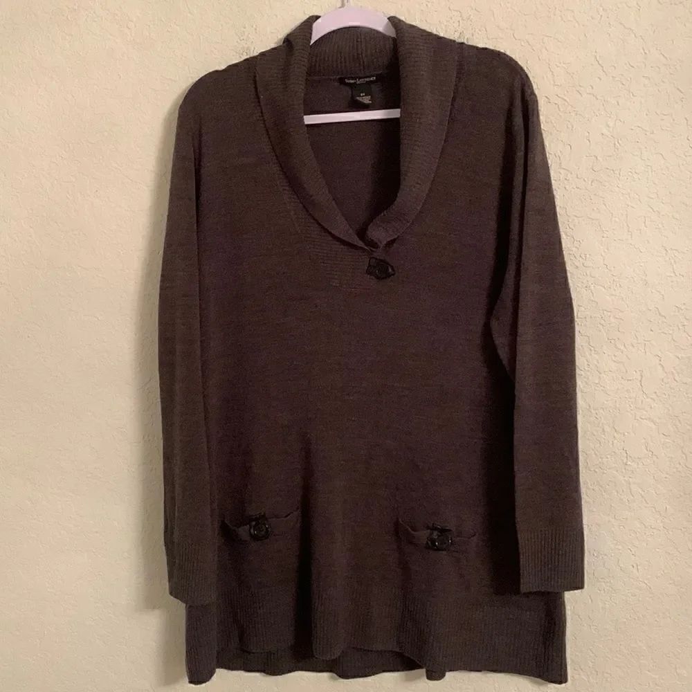 Susan Laurence Long Sleeve Collared Sweater Size 2X